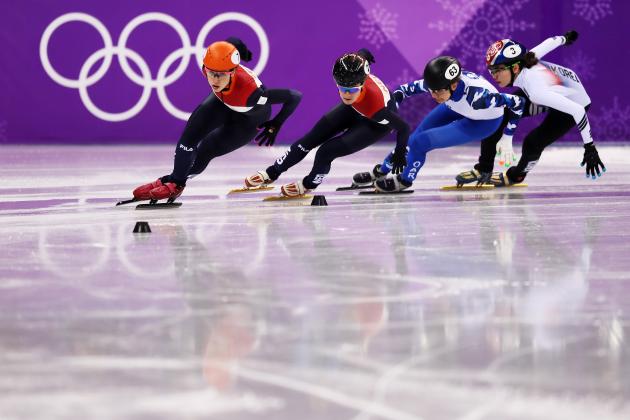 GANGNEUNG, SOUTH KOREA - FEBRUARY 22: Suzanne Schulting of the Netherlands leads her Ladies 1000m Short Track Speed Skating Quarter Final on day thirteen of the PyeongChang 2018 Winter Olympic Games at Gangneung Ice Arena on February 22, 2018 in Gangneung, South Korea. (Photo by Richard Heathcote/Getty Images)