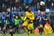 Atalanta's defender from Italy Mattia Caldara (L) fights for the ball with Borussia Dortmund's forward from Belgium Michy Batshuayi during the round of 32 second leg UEFA Europa League football match between Atalanta and Borussia Dortmund at The Mapei Stadium in Reggio Emilia on February 22, 2018. / AFP PHOTO / Vincenzo PINTO (Photo credit should read VINCENZO PINTO/AFP/Getty Images)