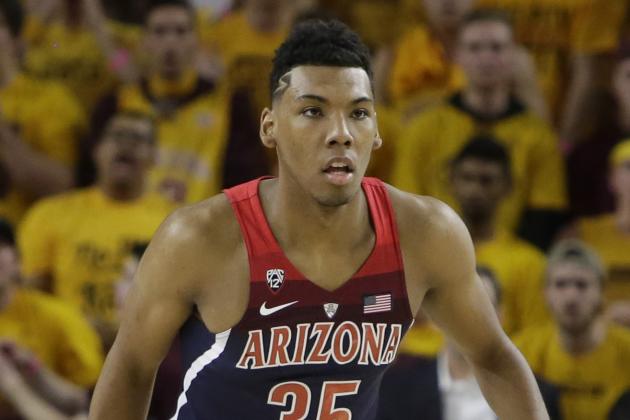 Arizona guard Allonzo Trier (35) in the second half during an NCAA college basketball game against Arizona State, Thursrday, Feb. 15, 2018, in Tempe, Ariz. Arizona defeated Arizona State 77-70. (AP Photo/Rick Scuteri)
