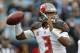 Tampa Bay Buccaneers' Jameis Winston (3) looks to pass against the Carolina Panthers during the first half of an NFL football game in Charlotte, N.C., Sunday, Dec. 24, 2017. (AP Photo/Bob Leverone)
