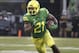 Oregon's Royce Freeman runs down field against Southern Utah in an NCAA college football game Saturday, Sept. 2, 2017, in Eugene, Ore. (AP Photo/Chris Pietsch)