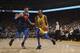 OAKLAND, CA - FEBRUARY 24: Kevin Durant #35 of the Golden State Warriors handles the ball against the Oklahoma City Thunder on February 24, 2018 at ORACLE Arena in Oakland, California. NOTE TO USER: User expressly acknowledges and agrees that, by downloading and or using this photograph, user is consenting to the terms and conditions of Getty Images License Agreement. Mandatory Copyright Notice: Copyright 2018 NBAE (Photo by Noah Graham/NBAE via Getty Images)