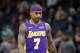 Los Angeles Lakers' Isaiah Thomas plays against the Minnesota Timberwolves in the first half of an NBA basketball game Thursday, Feb. 15, 2018, in Minneapolis. (AP Photo/Jim Mone)