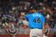 MIAMI, FL - JULY 09: Domingo Acevedo #46 of the New York Yankees and the World Team delivers the pitch against the U.S. Team during the SiriusXM All-Star Futures Game at Marlins Park on July 9, 2017 in Miami, Florida. (Photo by Mike Ehrmann/Getty Images)