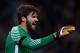 MILAN, ITALY - JANUARY 21: Alisson Becker of AS Roma during the Italian Serie A match between Internazionale v AS Roma at the San Siro on January 21, 2018 in Milan Italy (Photo by Jeroen Meuwsen/Soccrates/Getty Images)