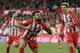 SEVILLA, SPAIN - FEBRUARY 25: Diego Costa of Atletico Madrid, Antoine Griezmann of Atletico Madrid during the La Liga Santander match between Sevilla v Atletico Madrid at the Estadio Ramon Sanchez Pizjuan on February 25, 2018 in Sevilla Spain (Photo by Eric Verhoeven/Soccrates/Getty Images)