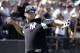 New York Yankees' Aaron Judge throws at baseball spring training camp, Monday, Feb. 19, 2018, in Tampa, Fla. (AP Photo/Lynne Sladky)