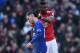 Manchester United's French midfielder Paul Pogba (R) gestures to Chelsea's Belgian midfielder Eden Hazard as Hazard is substituted during the English Premier League football match between Manchester United and Chelsea at Old Trafford in Manchester, north west England, on February 25, 2018. / AFP PHOTO / Oli SCARFF / RESTRICTED TO EDITORIAL USE. No use with unauthorized audio, video, data, fixture lists, club/league logos or 'live' services. Online in-match use limited to 75 images, no video emulation. No use in betting, games or single club/league/player publications. / (Photo credit should read OLI SCARFF/AFP/Getty Images)