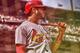 St. Louis Cardinals' Tommy Pham holds a bat during batting practice before the baseball game against the San Diego Padres Thursday, Sept. 7, 2017, in San Diego. (AP Photo/Orlando Ramirez)