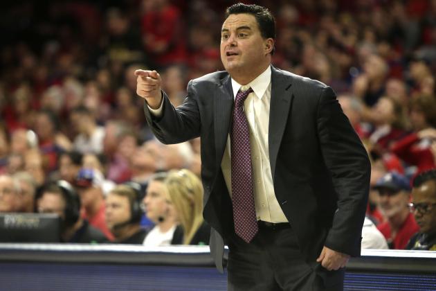 Arizona head coach Sean Miller in the first half during an NCAA college basketball game against Oregon, Saturday, Jan. 13, 2018, in Tucson, Ariz. (AP Photo/Rick Scuteri)