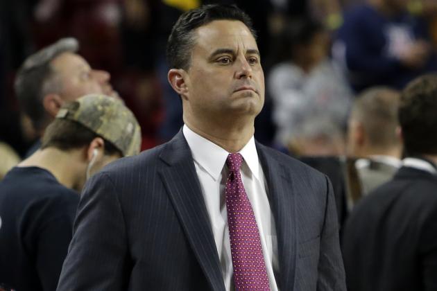 Arizona head coach Sean Miller in the second half during an NCAA college basketball game against Arizona State, Thursrday, Feb. 15, 2018, in Tempe, Ariz. Arizona defeated Arizona State 77-70. (AP Photo/Rick Scuteri)