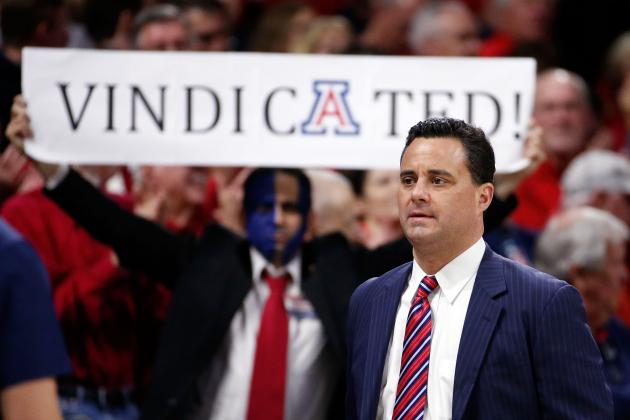 TUCSON, AZ - MARCH 01: Head coach Sean Miller of the Arizona Wildcats walks onto the floor before the start of the college basketball game against the Stanford Cardinal at McKale Center on March 1, 2018 in Tucson, Arizona. (Photo by Chris Coduto/Getty Images)