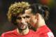 Manchester United's Belgian midfielder Marouane Fellaini looks on as Zlatan Ibrahimovic walks past him during the UEFA Europa League quarter-final second leg football match between Manchester United and Anderlecht at Old Trafford in Manchester, north west England, on April 20, 2017. / AFP PHOTO / Oli SCARFF (Photo credit should read OLI SCARFF/AFP/Getty Images)