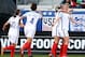 HARRISON, NJ - MARCH 04: Ellen White #18 of England celebrates her goal with teammates Fran Kirby #10 and Fara Williams #4 in the first half against Germany during the SheBelieves Cup at Red Bull Arena on March 4, 2018 in Harrison, New Jersey. (Photo by Elsa/Getty Images)