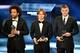 The awardees for the FIFA FIFPro World11 award, (LtoR) Real Madrid and Brazil's defender Marcelo, Real Madrid and Croatia's midfielder Luka Modric and Real Madrid and Germany's midfielder Toni Kroos pose on stage during The Best FIFA Football Awards ceremony, on January 9, 2017 in Zurich. / AFP / Fabrice COFFRINI (Photo credit should read FABRICE COFFRINI/AFP/Getty Images)