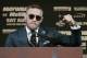 Conor McGregor speaks during a news conference Wednesday, Aug. 23, 2017, in Las Vegas. McGregor is scheduled to fight Floyd Mayweather Jr. in a boxing match Saturday in Las Vegas. (AP Photo/John Locher)