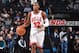 BROOKLYN, NY - FEBRUARY 26 : Kris Dunn #32 of the Chicago Bulls controls the ball against the Brooklyn Nets on February 26,2018 at Barclays Center in Brooklyn, New York on Drazen Petrovic night. NOTE TO USER: User expressly acknowledges and agrees that, by downloading and or using this Photograph, user is consenting to the terms and conditions of the Getty Images License Agreement. Mandatory Copyright Notice: Copyright 2018 NBAE (Photo by Jesse D. Garrabrant/NBAE via Getty Images)