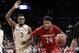 Florida State's Trent Forrest (3) defends as Louisville's Dwayne Sutton (24) drives during the first half of an NCAA college basketball game in the second round of the Atlantic Coast Conference tournament Wednesday, March 7, 2018, in New York. (AP Photo/Frank Franklin II)