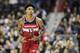 WASHINGTON, DC - FEBRUARY 23: Kelly Oubre Jr. #12 of the Washington Wizards celebrates after scoring against Charlotte Hornets during the first half at Capital One Arena on February 23, 2018 in Washington, DC. NOTE TO USER: User expressly acknowledges and agrees that, by downloading and or using this photograph, User is consenting to the terms and conditions of the Getty Images License Agreement. (Photo by Scott Taetsch/Getty Images)