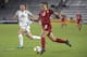 United States forward Alex Morgan (13) controls the ball in front of England defender Abby McManus (15) during the first half of a SheBelieves Cup women's soccer match Wednesday, March 7, 2018, in Orlando, Fla. (AP Photo/Phelan M. Ebenhack)