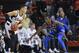 Kanasa forward Cameron McGriff defends against an advancing Oklahoma State forward Jeffrey Carroll during an NCAA college basketball game in Stillwater, Okla., Saturday, March. 3, 2018.(AP Photo/Brody Schmidt)