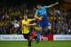 WATFORD, ENGLAND - OCTOBER 14: Tom Cleverley of Watford and Granit Xhaka of Arsenal in action during the Premier League match between Watford and Arsenal at Vicarage Road on October 14, 2017 in Watford, England. (Photo by Charlie Crowhurst/Getty Images)