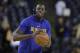 Golden State Warriors' Draymond Green warms up before an NBA basketball game against the Oklahoma City Thunder Tuesday, Feb. 6, 2018, in Oakland, Calif. (AP Photo/Marcio Jose Sanchez)