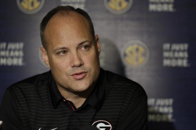 Georgia coach Mark Fox answers questions during the Southeastern Conference men's NCAA college basketball media day Wednesday, Oct. 18, 2017, in Nashville, Tenn. (AP Photo/Mark Humphrey)