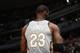 Cleveland Cavaliers forward LeBron James (23) in the first half of an NBA basketball game Wednesday, March 7, 2018, in Denver. (AP Photo/David Zalubowski)