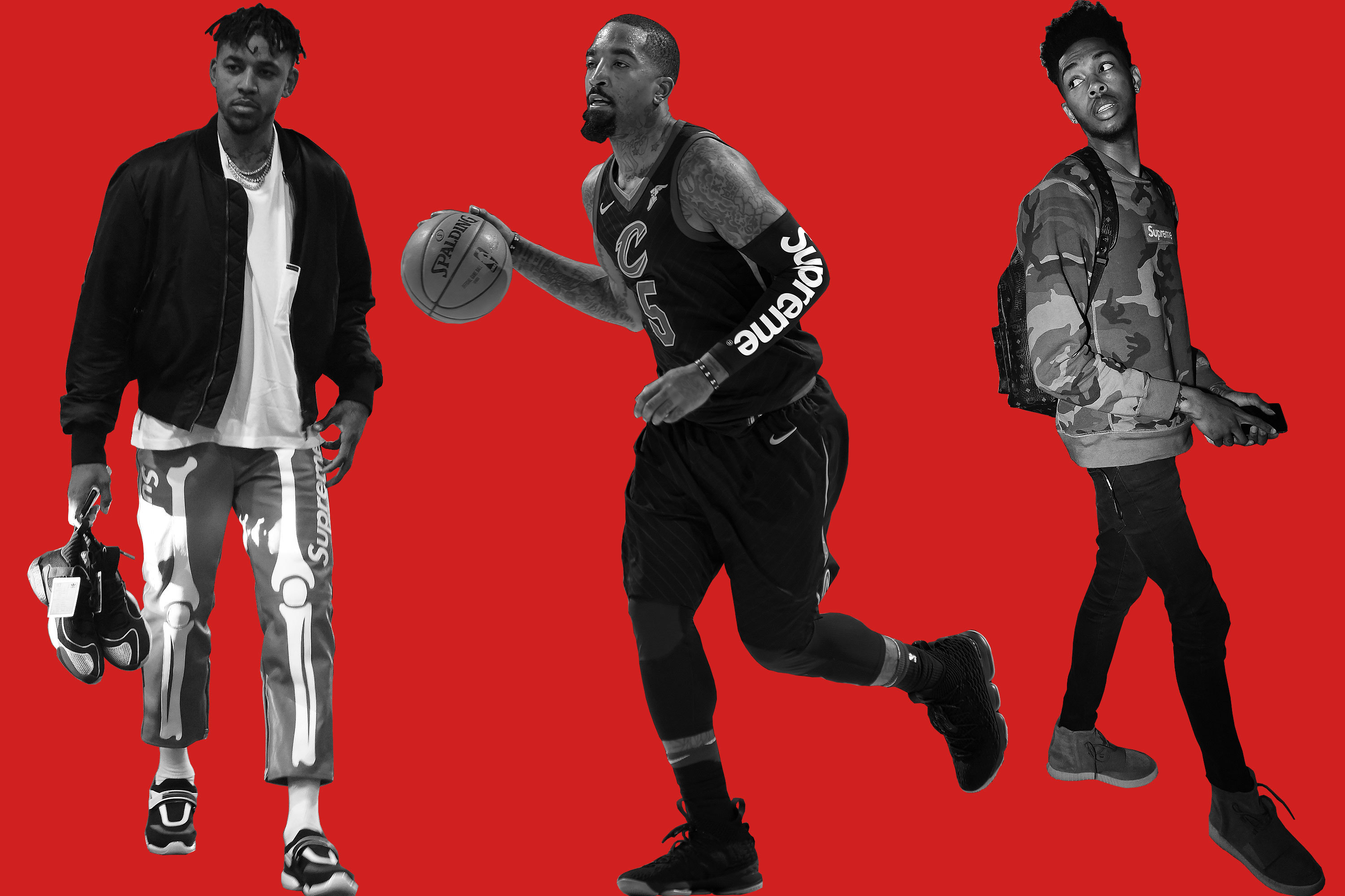 J.R. Smith Wears the Black Supreme x NBA Shooting Sleeve Against