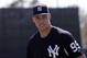 New York Yankees' Aaron Judge walks off the field at baseball spring training camp, Sunday, Feb. 18, 2018, in Tampa, Fla. (AP Photo/Lynne Sladky)