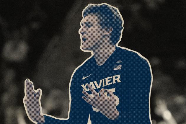 ST LOUIS, MO - MARCH 20: J.P. Macura #55 of the Xavier Musketeers reacts after a play in the second half against the Wisconsin Badgers during the second round of the 2016 NCAA Men's Basketball Tournament at Scottrade Center on March 20, 2016 in St Louis, Missouri. (Photo by Jamie Squire/Getty Images)