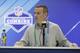 Buffalo Bills general manager Brandon Beane speaks during a press conference at the NFL football scouting combine, Wednesday, Feb. 28, 2018, in Indianapolis. (AP Photo/Darron Cummings)