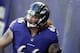 BALTIMORE, MD - DECEMBER 3: Center Ryan Jensen #66 of the Baltimore Ravens takes the field prior to the game against the Detroit Lions at M&T Bank Stadium on December 3, 2017 in Baltimore, Maryland. (Photo by Todd Olszewski/Getty Images)