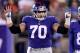 EAST RUTHERFORD, NJ - AUGUST 26: Weston Richburg #70 of the New York Giants calls out to his teammates before the snap against the New York Jets during a preseason game on August 26, 2017 at MetLife Stadium in East Rutherford, New Jersey (Photo by Elsa/Getty Images)
