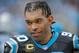 Carolina Panthers' Julius Peppers (90) on the sidelines against the Tampa Bay Buccaneers during the first half of an NFL football game in Charlotte, N.C., Sunday, Dec. 24, 2017. The Panthers won 22-19. (AP Photo/Bob Leverone)