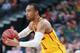 LAS VEGAS, NV - MARCH 09: Jordan McLaughlin #11 of the USC Trojans handles the ball against the Oregon Ducks during a semifinal game of the Pac-12 basketball tournament at T-Mobile Arena on March 9, 2018 in Las Vegas, Nevada. (Photo by Leon Bennett/Getty Images)