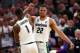 DETROIT, MI - MARCH 16: Miles Bridges #22 of the Michigan State Spartans celebrates with Joshua Langford #1 during the second half against the Bucknell Bison in the first round of the 2018 NCAA Men's Basketball Tournament at Little Caesars Arena on March 16, 2018 in Detroit, Michigan. (Photo by Gregory Shamus/Getty Images)