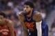 TORONTO, CANADA - MARCH 18: Paul George #13 of the Oklahoma City Thunder looks on during the game against the Toronto Raptors on March 18, 2018 at the Air Canada Centre in Toronto, Ontario, Canada. NOTE TO USER: User expressly acknowledges and agrees that, by downloading and or using this Photograph, user is consenting to the terms and conditions of the Getty Images License Agreement. Mandatory Copyright Notice: Copyright 2018 NBAE (Photo by Mark Blinch/NBAE via Getty Images)