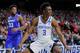 BOISE, ID - MARCH 17: Hamidou Diallo #3 of the Kentucky Wildcats celebrates after dunking against the Buffalo Bulls during the second half in the second round of the 2018 NCAA Men's Basketball Tournament at Taco Bell Arena on March 17, 2018 in Boise, Idaho. (Photo by Kevin C. Cox/Getty Images)