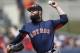 Houston Astros starting pitcher Dallas Keuchel (60) warms up before a spring training baseball game Thursday, March 15, 2018, in West Palm Beach, Fla. (AP Photo/John Bazemore)