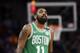 Boston Celtics's Kyrie Irving plays against the Minnesota Timberwolves in an NBA basketball game Thursday, March 8, 2018, in St. Paul, Minn. (AP Photo/Jim Mone)