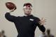 Oklahoma quarterback Baker Mayfield passes during a drill at an NCAA college football Pro Day workout in Norman, Okla., Wednesday, March 14, 2018. (AP Photo/Sue Ogrocki)
