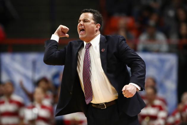 BOISE, ID - MARCH 15:  Head coach Sean Miller of the Arizona Wildcats reacts in the second half against the Buffalo Bulls during the first round of the 2018 NCAA Men's Basketball Tournament at Taco Bell Arena on March 15, 2018 in Boise, Idaho.  (Photo by Ezra Shaw/Getty Images)