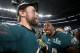 MINNEAPOLIS, MN - FEBRUARY 04: Chris Long #56 of the Philadelphia Eagles celebrates with Corey Graham #24 after defeating the New England Patriots 41-33 in Super Bowl LII at U.S. Bank Stadium on February 4, 2018 in Minneapolis, Minnesota. (Photo by Patrick Smith/Getty Images)