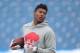 BUFFALO, NY - DECEMBER 17: Zay Jones #11 of the Buffalo Bills warms up before the start of NFL game action against the Miami Dolphins at New Era Field on December 17, 2017 in Buffalo, New York. (Photo by Tom Szczerbowski/Getty Images)