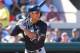 LAKELAND, FL - MARCH 06: Giancarlo Stanton #27 of the New York Yankees bats during the Spring Training game against the Detroit Tigers at Publix Field at Joker Marchant Stadium on March 6, 2018 in Lakeland, Florida. The Yankees defeated the Tigers 7-2. (Photo by Mark Cunningham/MLB Photos via Getty Images)