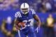 INDIANAPOLIS, IN - DECEMBER 14: Frank Gore #23 of the Indianapolis Colts runs with the ball against the Denver Broncos during the first half at Lucas Oil Stadium on December 14, 2017 in Indianapolis, Indiana. (Photo by Andy Lyons/Getty Images)