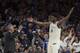 PHILADELPHIA, PA - MARCH 2: Head coach Brett Brown of the Philadelphia 76ers celebrates with Joel Embiid #21 in the fourth quarter against the Charlotte Hornets at the Wells Fargo Center on March 2, 2018 in Philadelphia, Pennsylvania. The 76ers defeated the Hornets 110-99. NOTE TO USER: User expressly acknowledges and agrees that, by downloading and or using this photograph, User is consenting to the terms and conditions of the Getty Images License Agreement. (Photo by Mitchell Leff/Getty Images)