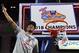 LAS VEGAS, NV - MARCH 06: Rui Hachimura #21 of the Gonzaga Bulldogs cuts down a net after defeating the Brigham Young Cougars 74-54 to win the championship game of the West Coast Conference basketball tournament at the Orleans Arena on March 6, 2018 in Las Vegas, Nevada. (Photo by Ethan Miller/Getty Images)